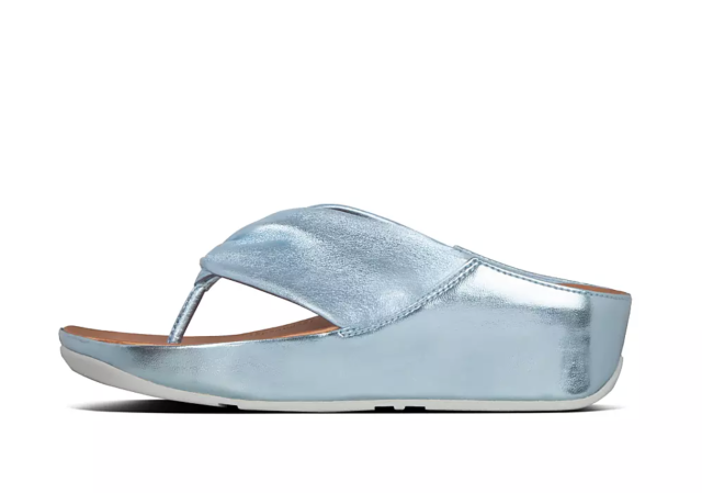 Fitflop Twiss Crystal Silver Toe Post Sandals in Metallic