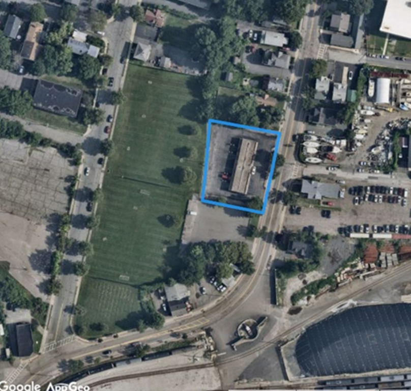 A Google image of Cleverly Court Field with the South Street property Quincy intends to buy outlined in blue.