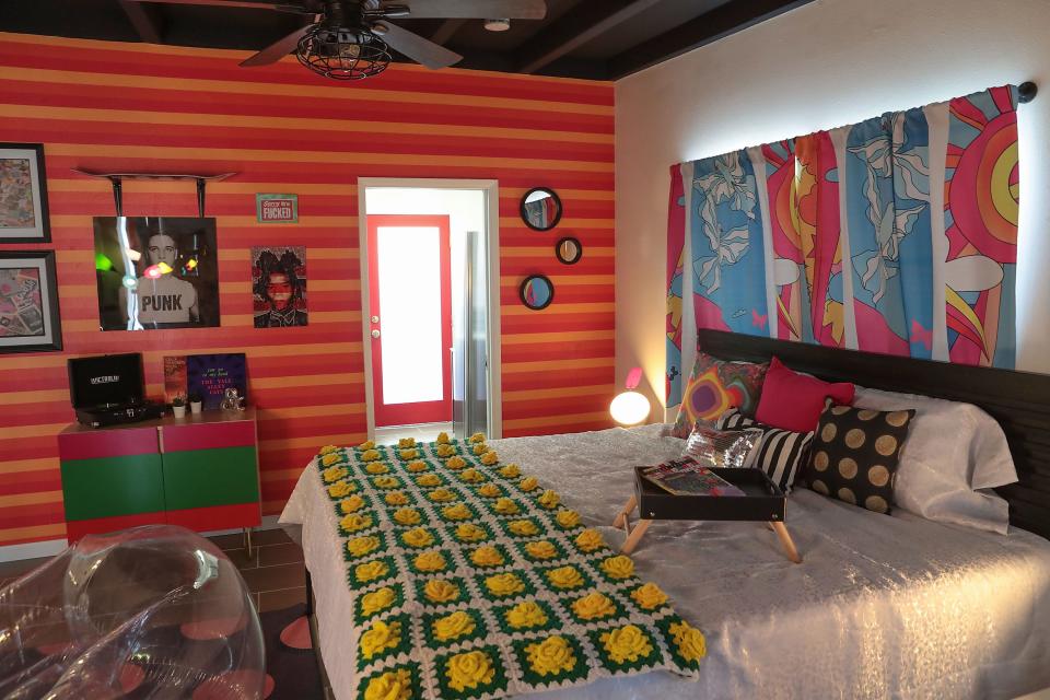 Colorful decor adorns the inside of a room at the Art Hotel in Palm Springs in 2019. The Art Hotel was one of three Palm Springs hotels owned by Tracy Turco.