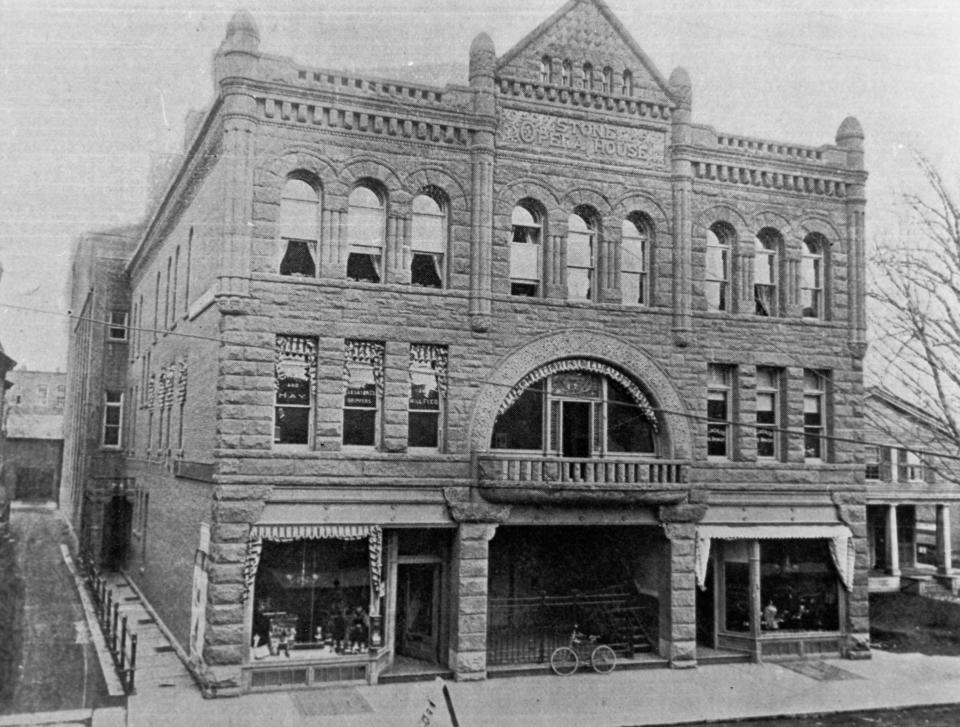 The Stone Opera House on Chenango Street, about 1900.