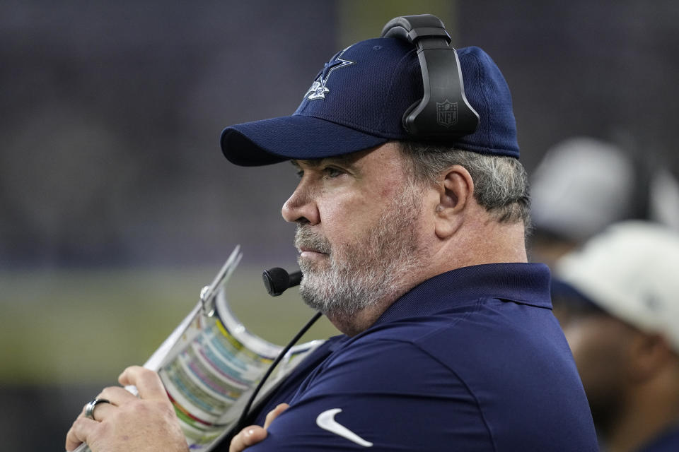 Dallas Cowboys head coach Mike McCarthy is under a lot of pressure to win in the playoffs after last year's one-and-done disappointment. (AP Photo/Tony Gutierrez)