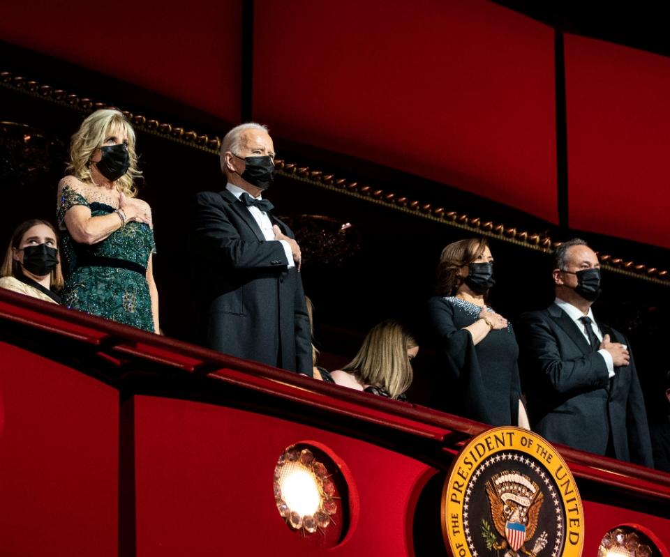 First Lady Jill Biden, president Joe Biden, VP Kamala Harris and second gentleman Doug Emhoff. - Credit: MEGA