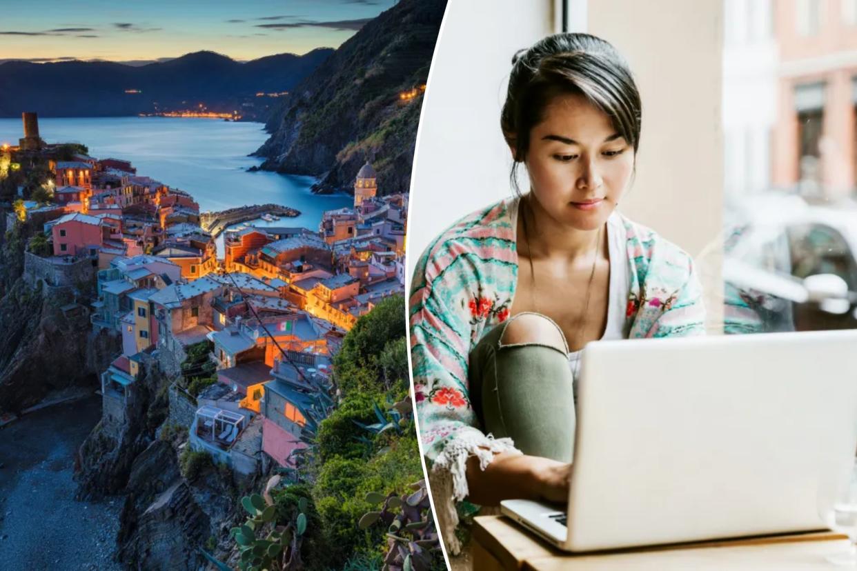 Italian town and remote worker