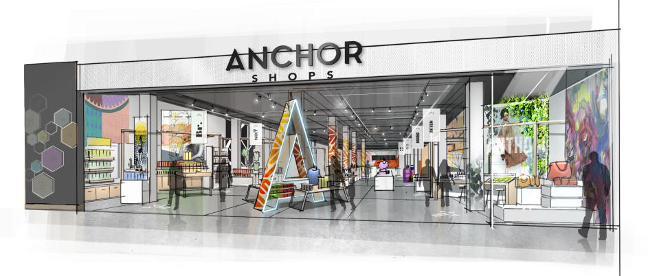 A rendering of Anchor Shops by ShopFulfill. “We are providing brands the ability to expand into brick and mortar without the upfront expense,” said Shlomo Chopp, founder and CEO.