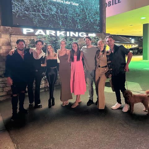 <p>Instagram/_baileyareheart</p> Scheana Shay and Tom Sandoval with the rest of the 'Vanderpump Rules' cast in Lake Tahoe