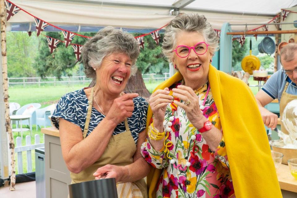 Maggie and Prue on Great British Bake Off i(Image: Mark Bourdillon/Love Productions)/i
