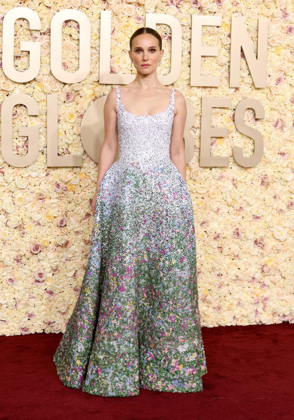 Natalie Portman attends the 2024 Golden Globes.