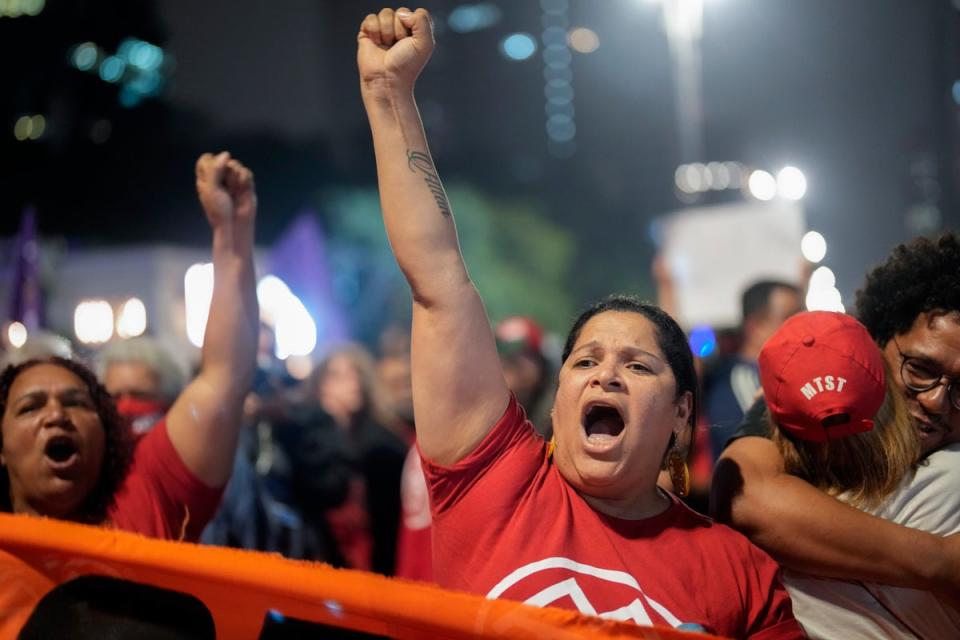 Demonstrators in Sao Paulo (AP)