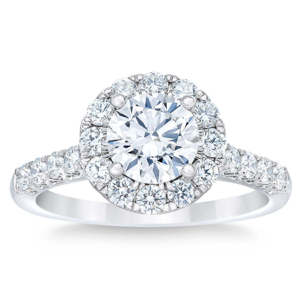 Round Brilliant Diamond Platinum Halo Ring