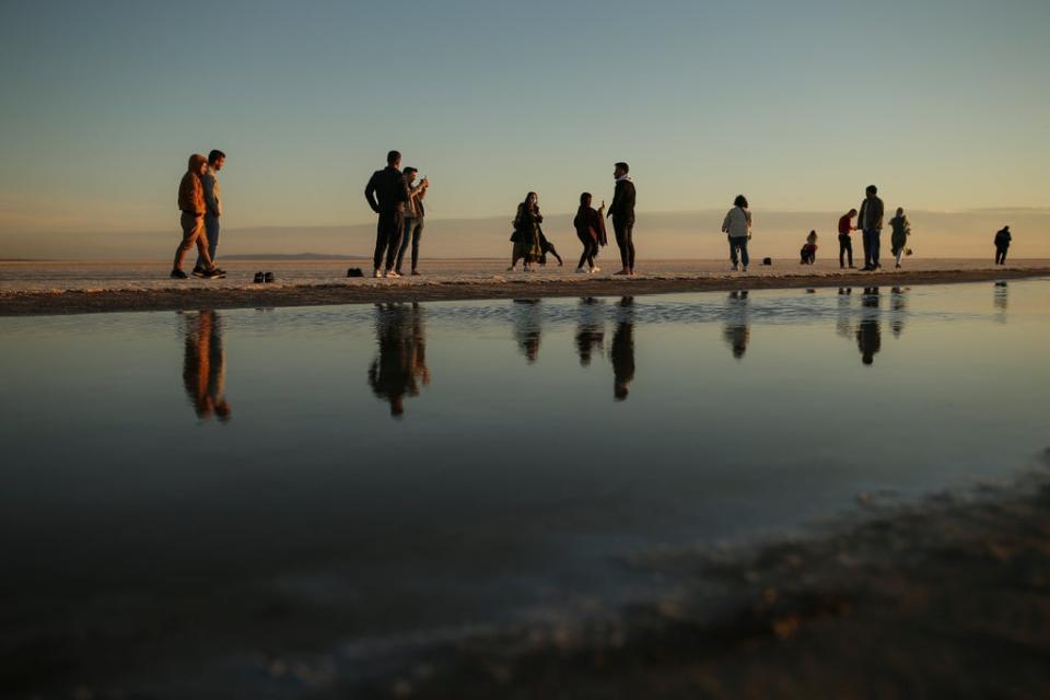 Turkey’s second-largest lake has seen its waters entirely recede this year (AP)