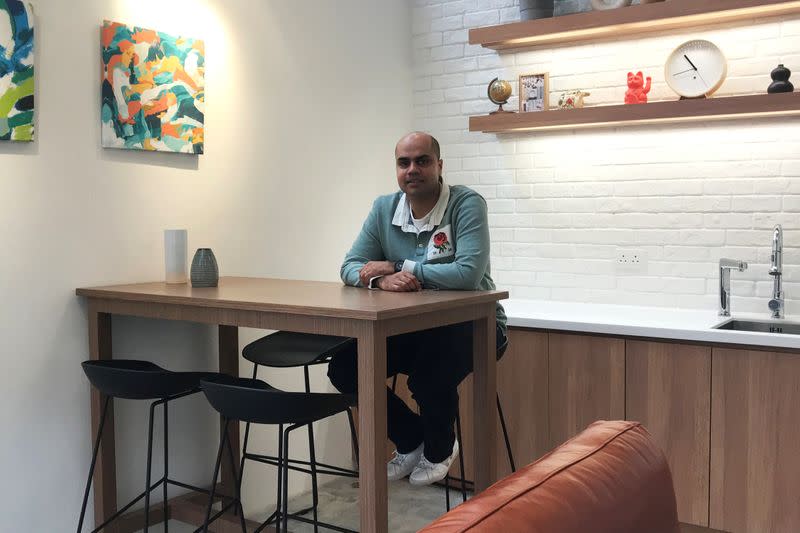 Weave founder and CEO Sachin Doshi poses for a picture at the Weave on Baker co-living space in Kowloon, Hong Kong