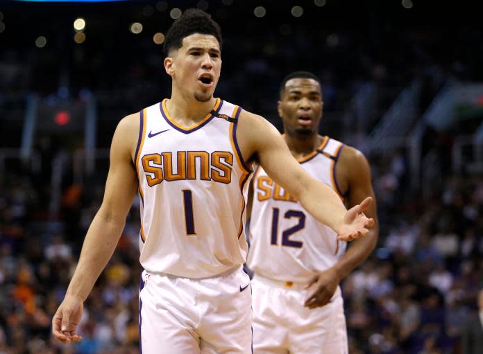 ▲鳳凰城太陽球星Devin Booker。（圖／美聯社／達志影像）