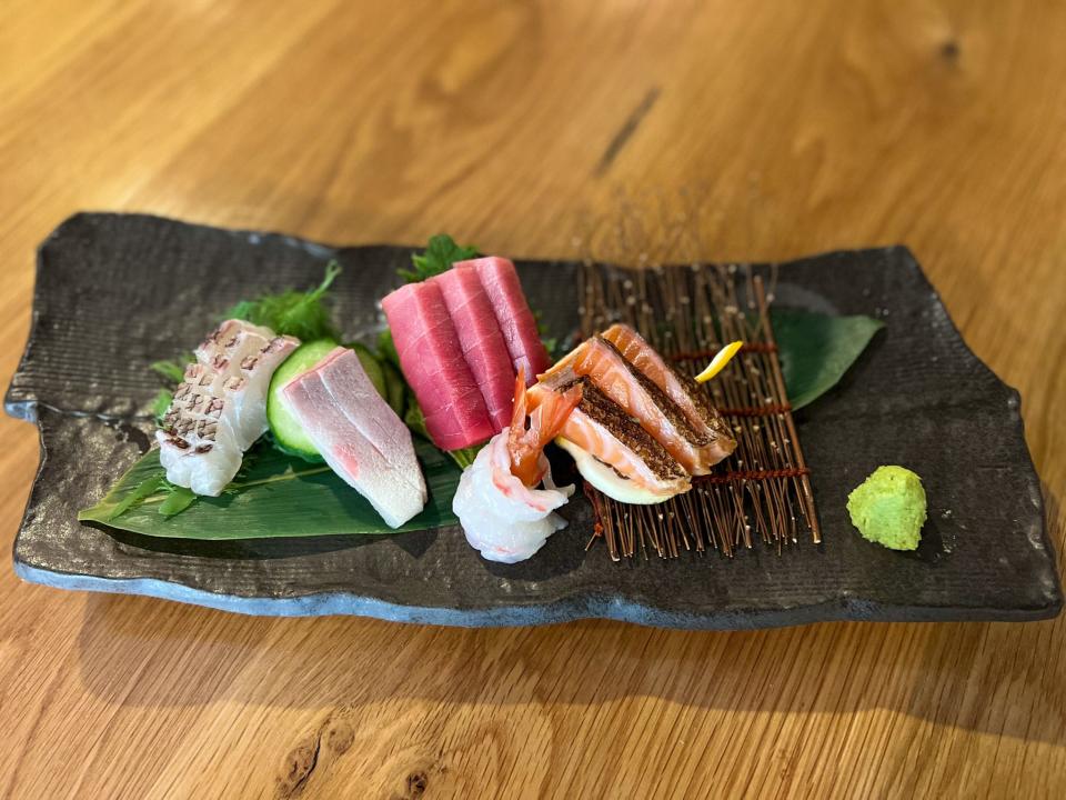 Thinly sliced raw fish served at newly opened Soma