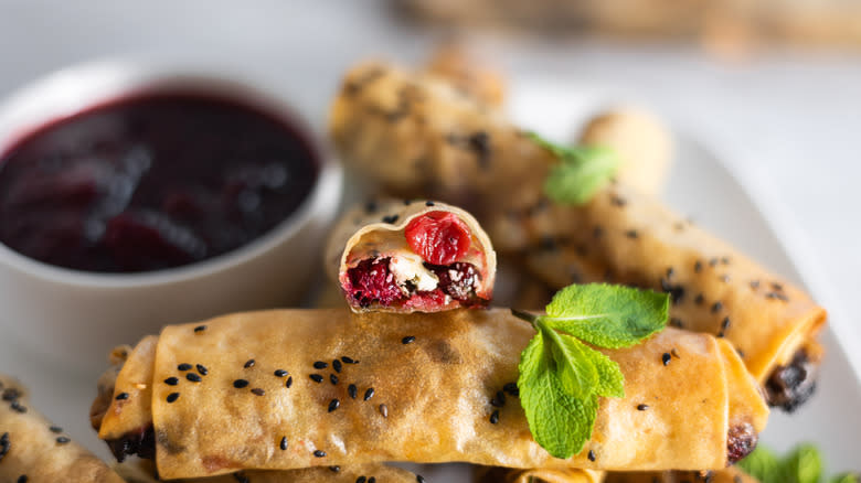 cranberry feta filo cigars 