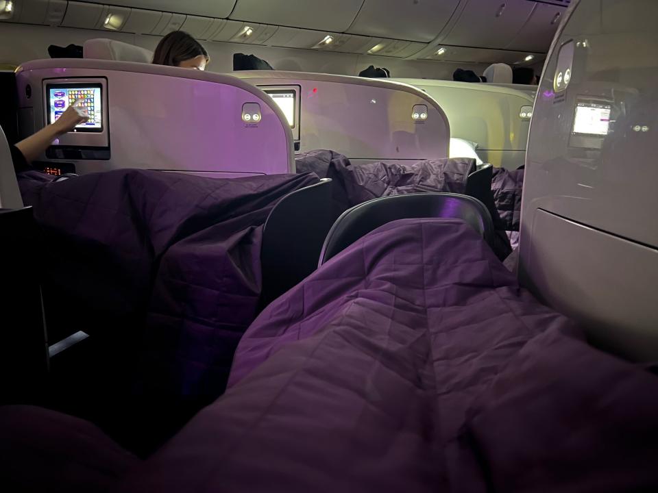 Flying Air New Zealand in business class.