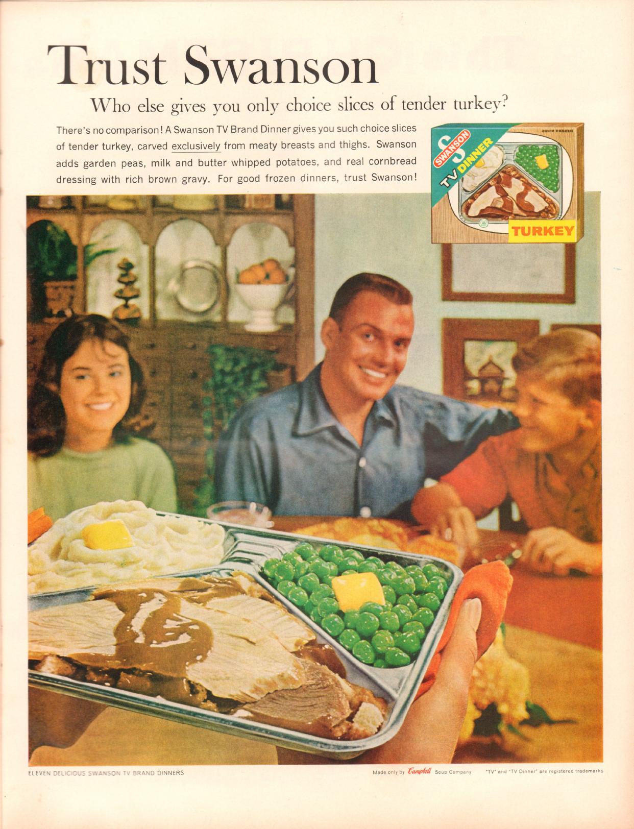 1960 Swanson TV Dinner Advertisement Life Magazine December 5 1960