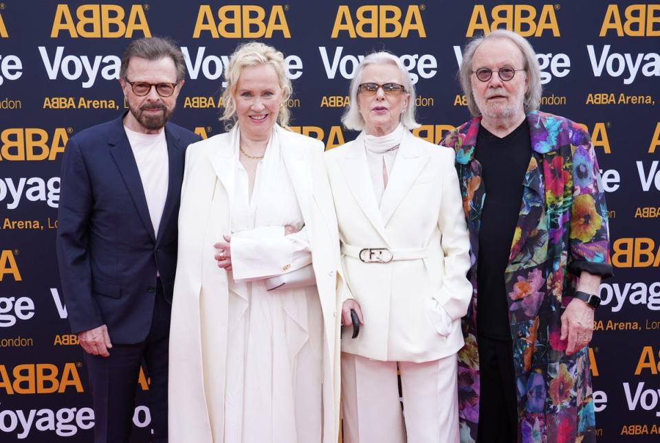 Abba stars Bjorn Ulvaeus, Agnetha Faltskog, Anni-Frid Lyngstad and Benny Andersson (PA) (PA Wire)