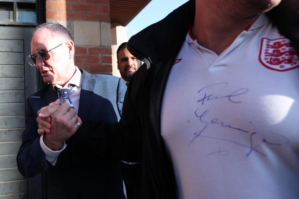 Gascoigne was greeted by fans as he entered court (Scott Heppell/PA)
