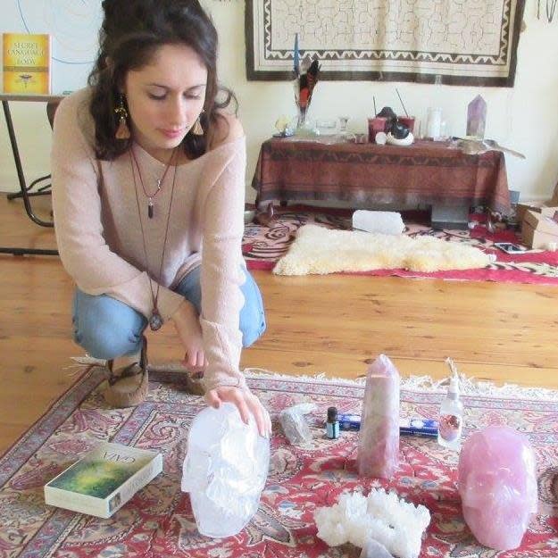 Becca Gronski describes herself as a crystal healer (Facebook)