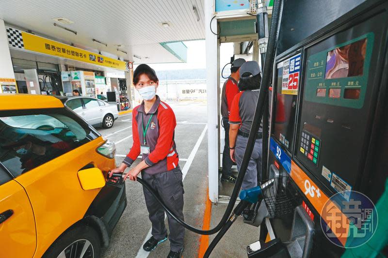 本週一起九五無鉛汽油每公升僅17.6元，創21年來新低。