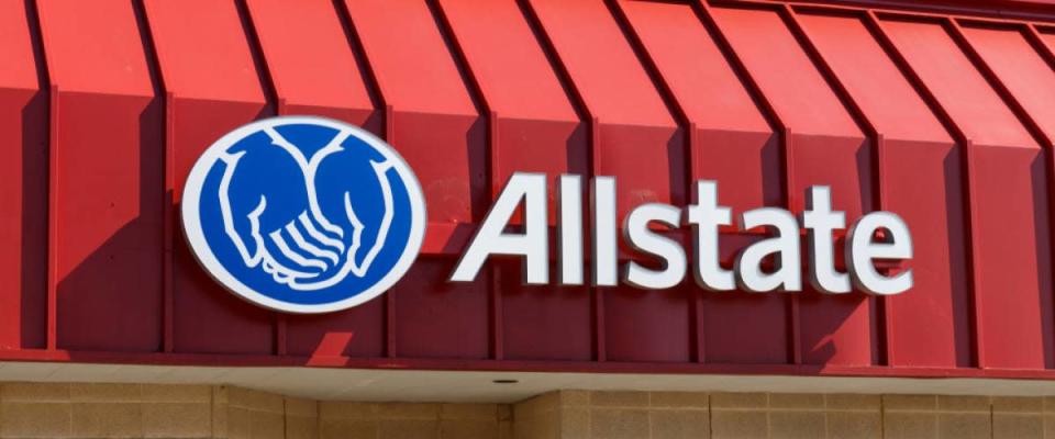 Logoja dhe sinjalistika e Sigurimeve Allstate. Allstate Corporation është siguruesi i dytë më i madh i linjave personale në SHBA