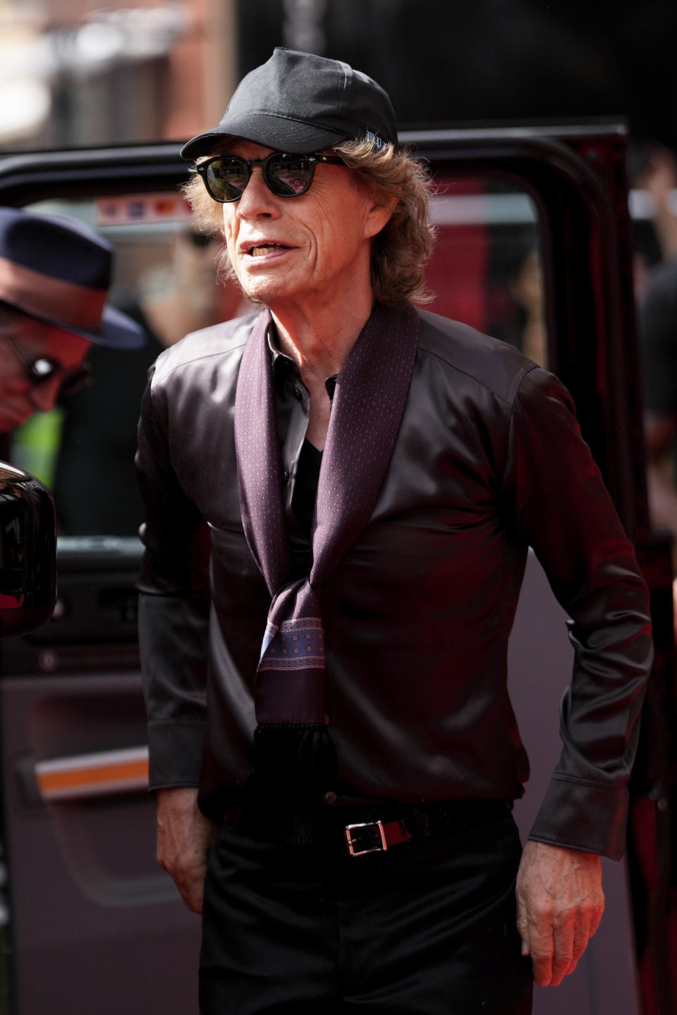 Mick Jagger arrives at the Rolling Stones Hackney Diamonds launch event on Wednesday, Sept. 6, 2023 in London. (Scott Garfitt/Invision/AP)