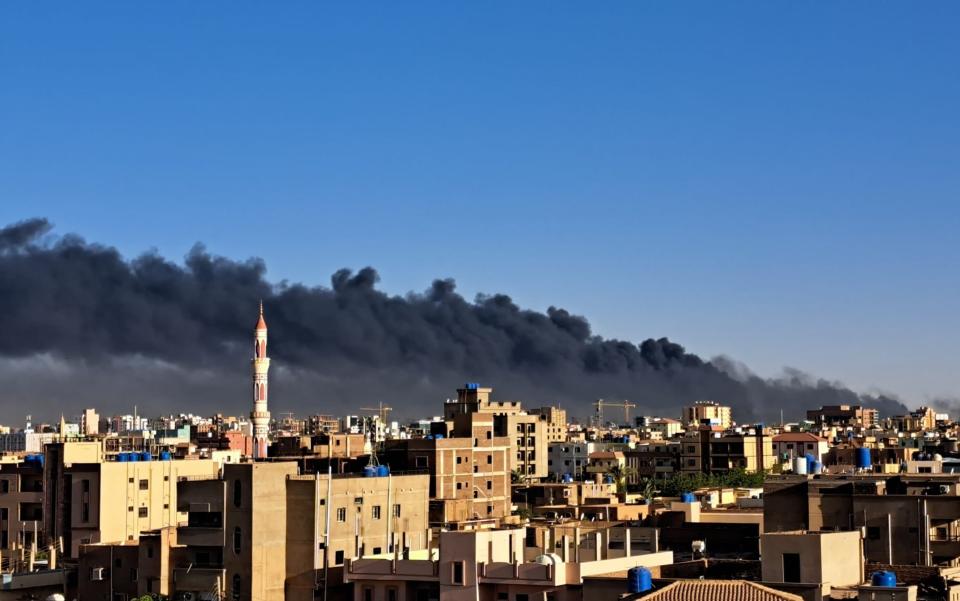 Smoke rises over Khartoum as clashes between the Sudanese Armed Forces and the paramilitary Rapid Support Forces escalate - Ahmed Satti/Anadolu Agency via Getty Images