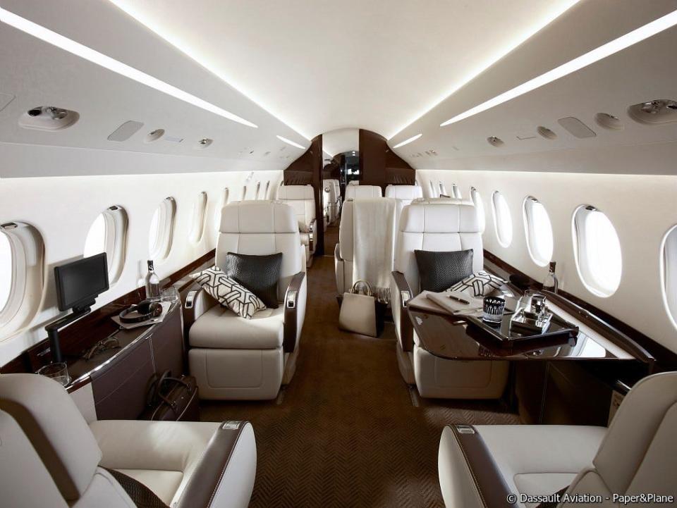 interior of private jet