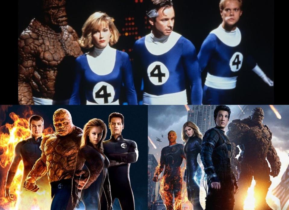 The casts of the 1994, 2005, and 2015 Fantastic Four movies.