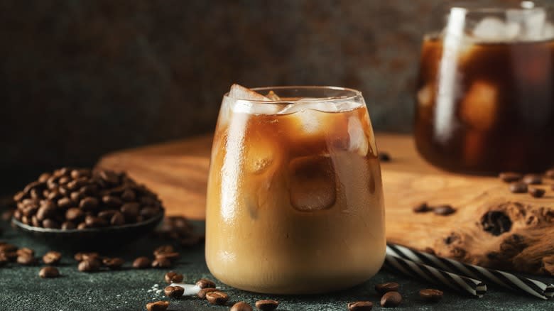 Iced coffee in glass