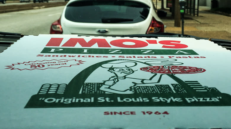 Imo's pizza box