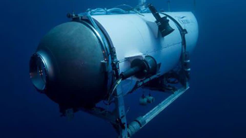 This undated image provided by OceanGate Expeditions in June 2021 shows the company's Titan submersible. - OceanGate Expeditions/AP/File