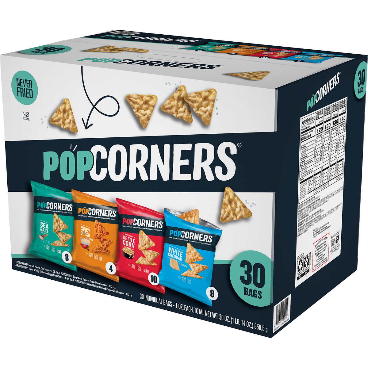 PopCorners Popped-Corn Snack, Variety Pack, 1 oz, 30-Count