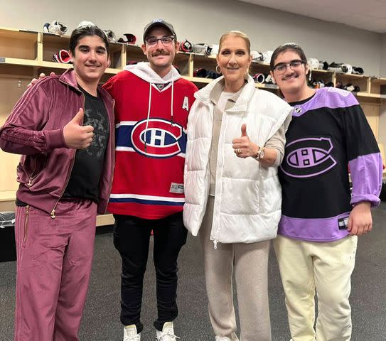 <p>Celine Dion/instagram</p> Céline Dion with sons Nelson, René-Charles and Eddy.