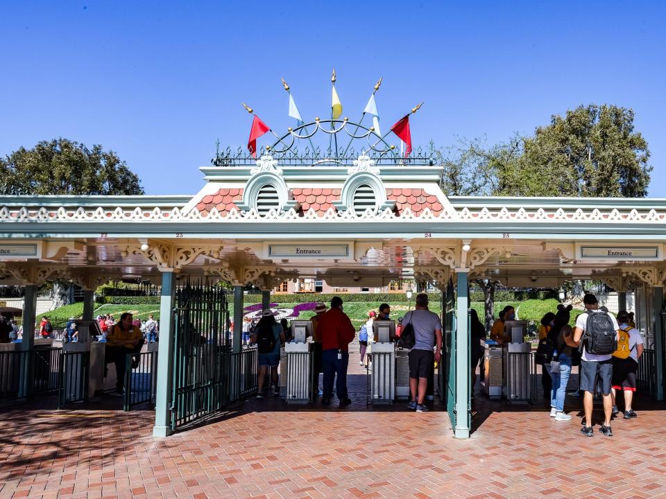 exterior shot of the entrance to disneyland