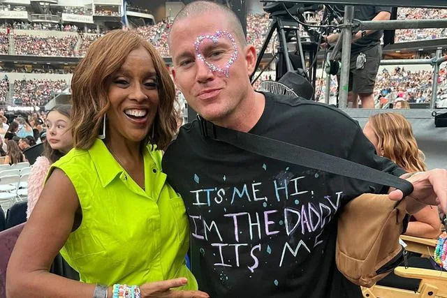 <p>gayleking/Instagram</p> Gayle King and Channing Tatum at Taylor Swift's Eras Tour show in L.A. in August 2023