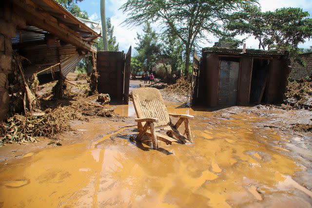 <p>AP Photo/Patrick Ngugi</p> Damage after the dam burst