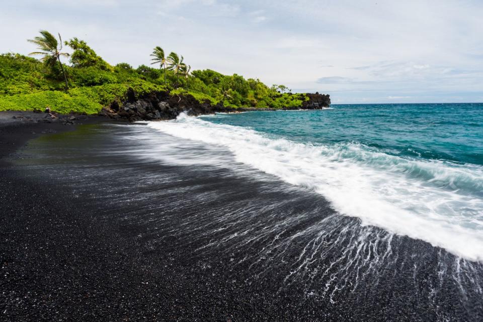 black sand beaches