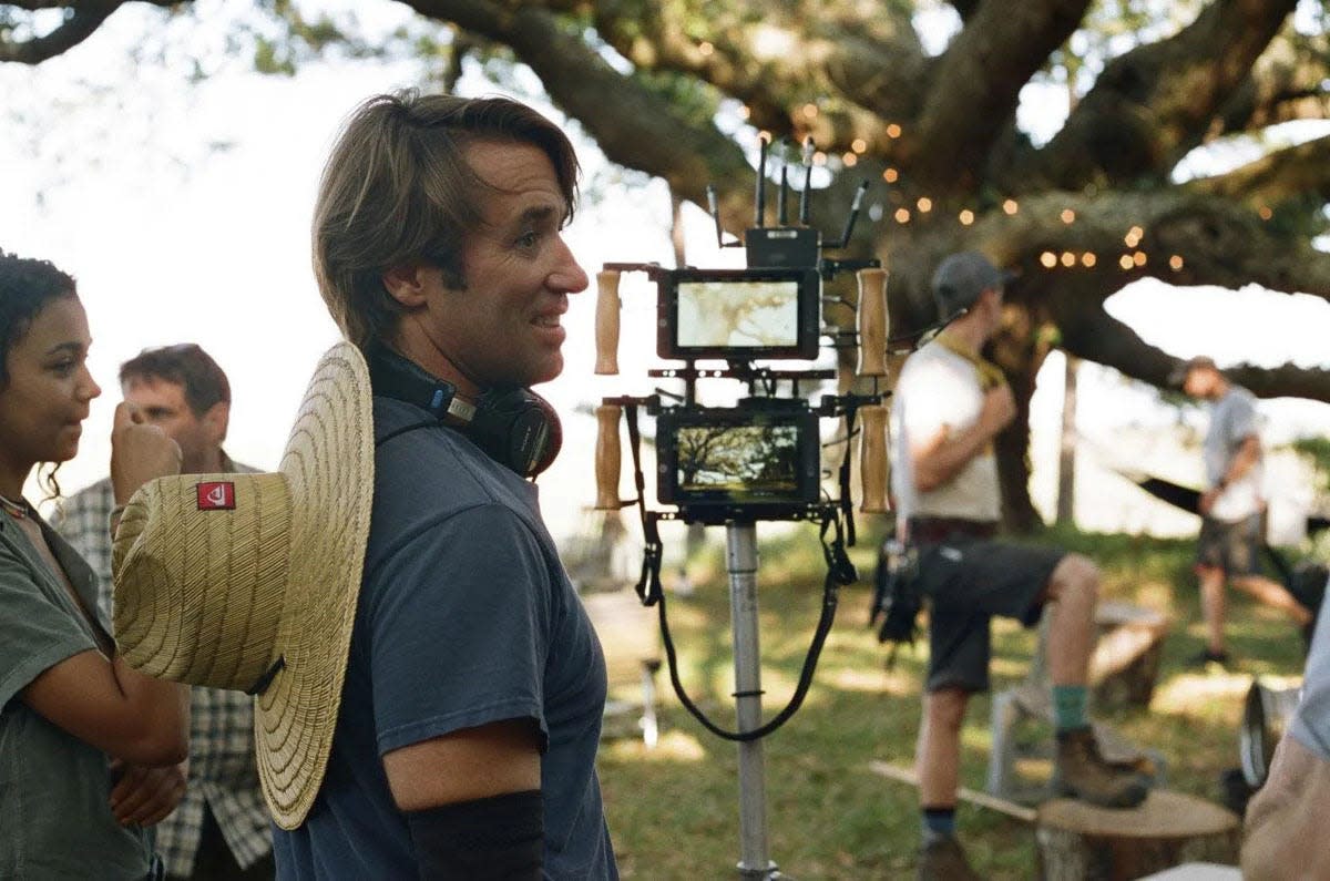 Wilmington resident Jonas Pate on the set of "Outer Banks," the Netlfix hit he co-created with his brother, Joshua.