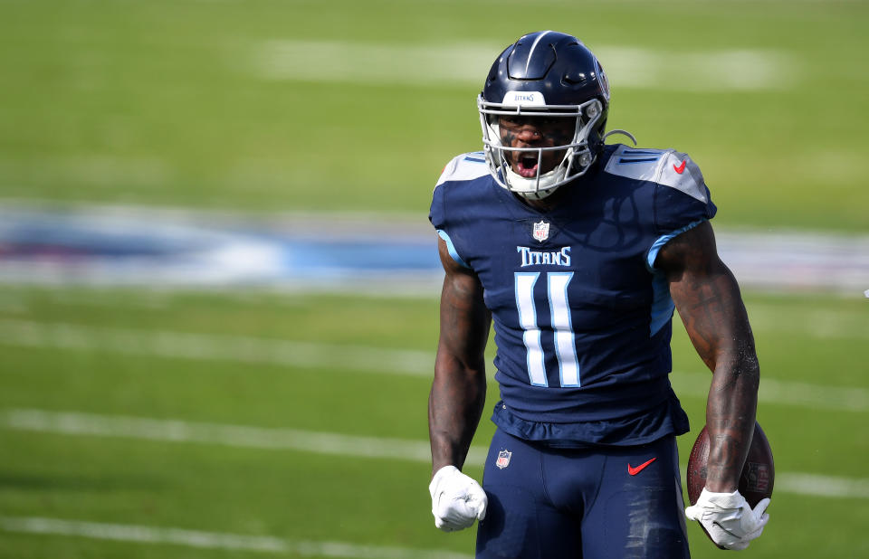 Tennessee Titans wide receiver A.J. Brown is averaging 32.5 receiving yards per game in 2021. (Christopher Hanewinckel/USA TODAY Sports)