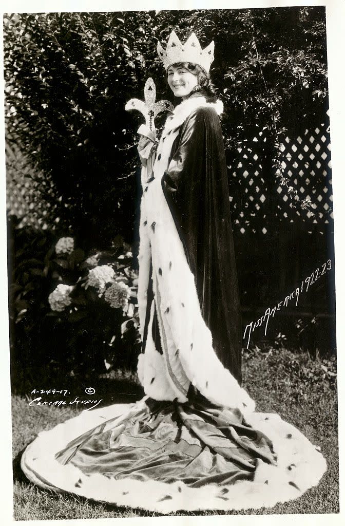 <p>In 1922, Mary Campbell from Ohio was the first Miss America to don a regal robe, crown, and scepter. She was also the only person in the pageant's history to take home the crown twice—both in 1922 and 1923. </p>