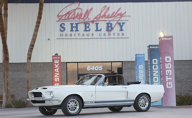 This1968 Shelby GT350 convertible re-creation will be auctioned by Barrett-Jackson on Friday, Jan. 26, 2024.
