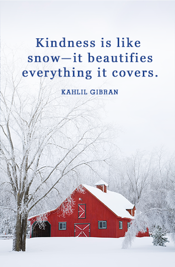 <p>"Kindness is like snow—it beautifies everything it covers."</p>