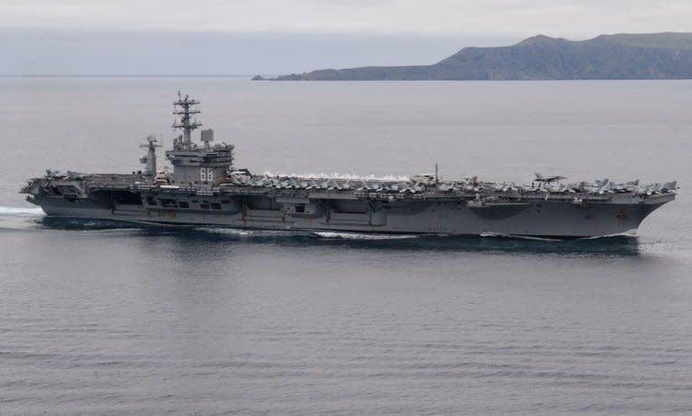 美國航空母艦尼米茲號(USS Nimitz)。(圖：取自尼米茲號推特)