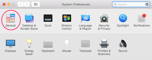 System Preferences on a Mac