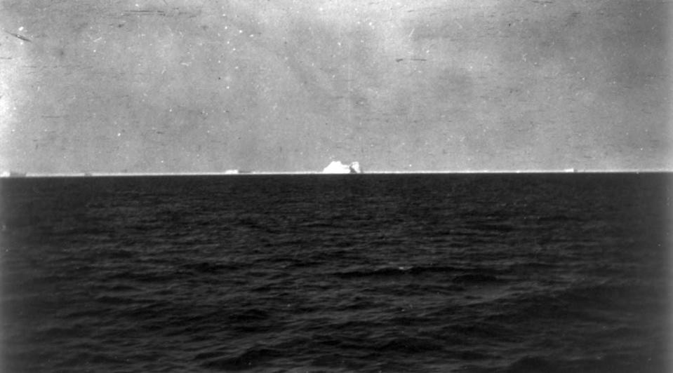 Photographed from the S.S. Carpathia - which helped rescue many of the survivors - this is believed to be the iceberg which the Titanic struck.