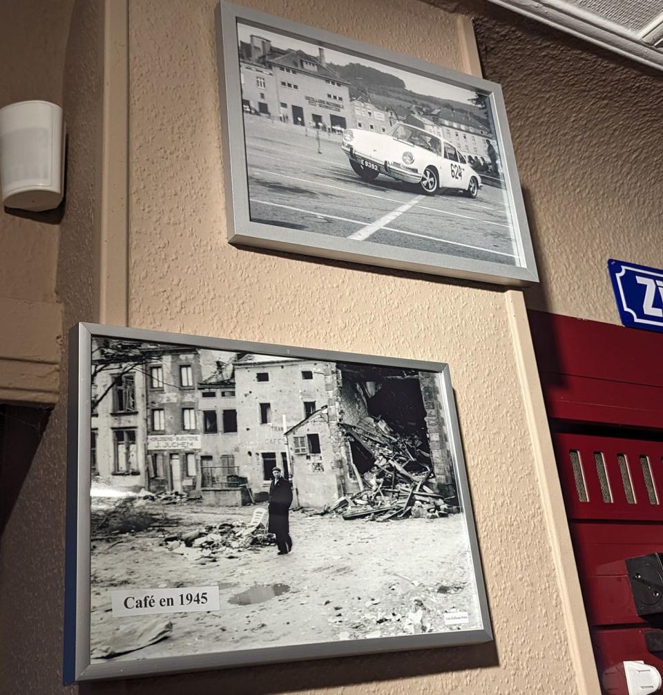 cafe in luxembourg with porsche 911 photo