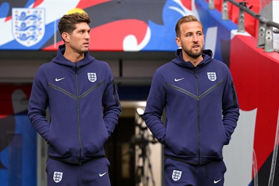 Stones watched Harry Kane make his 100th appearance for England (The FA/Getty)