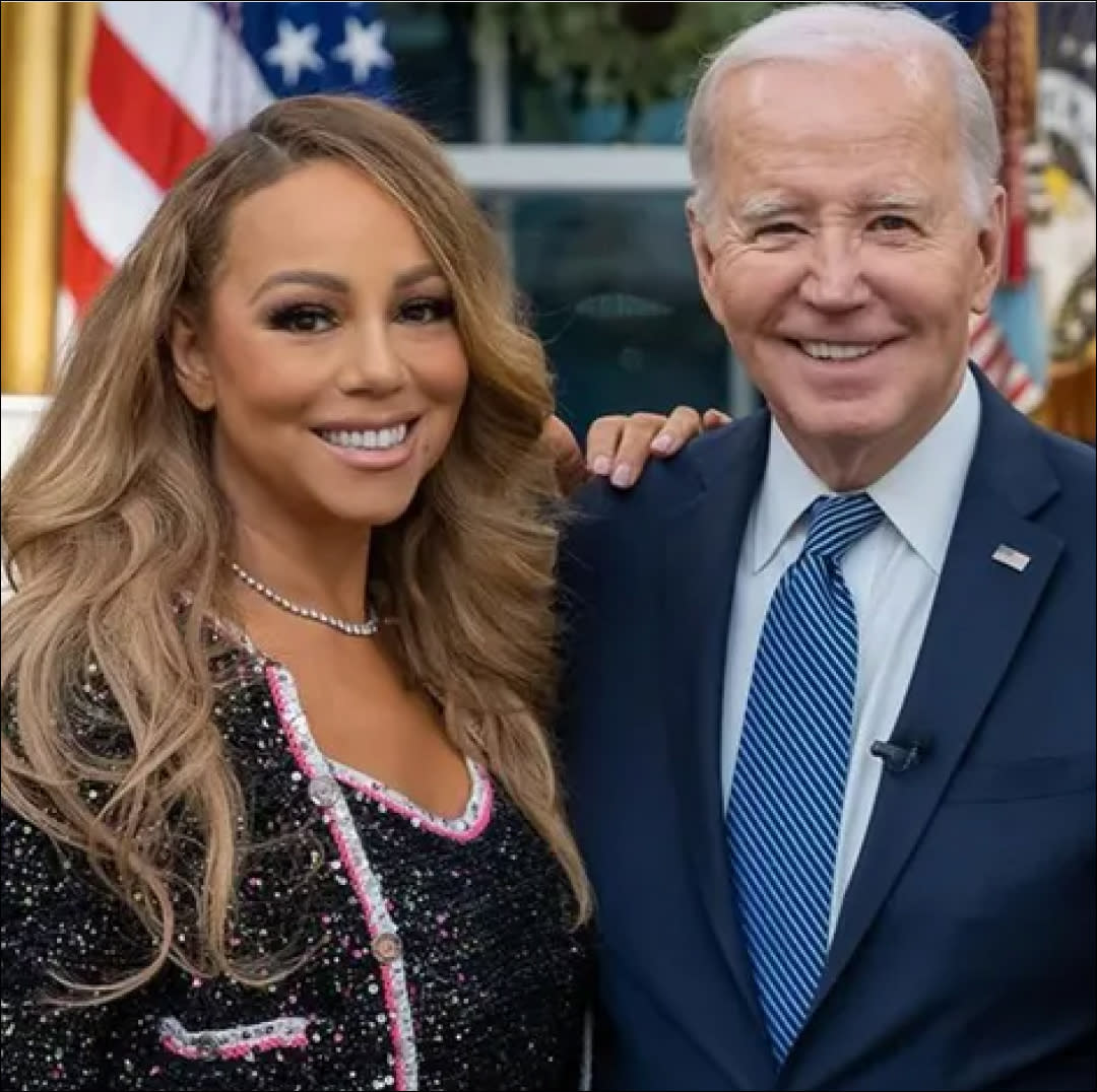  Joe Biden and Mariah Carey. 