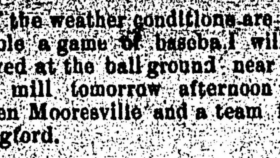 A team from the massive former Mooresville Cotton Co. mill complex on nearby South Main Street may have played at the Moor Park baseball field at least as early as 1906, according to a newspaper clipping that year.